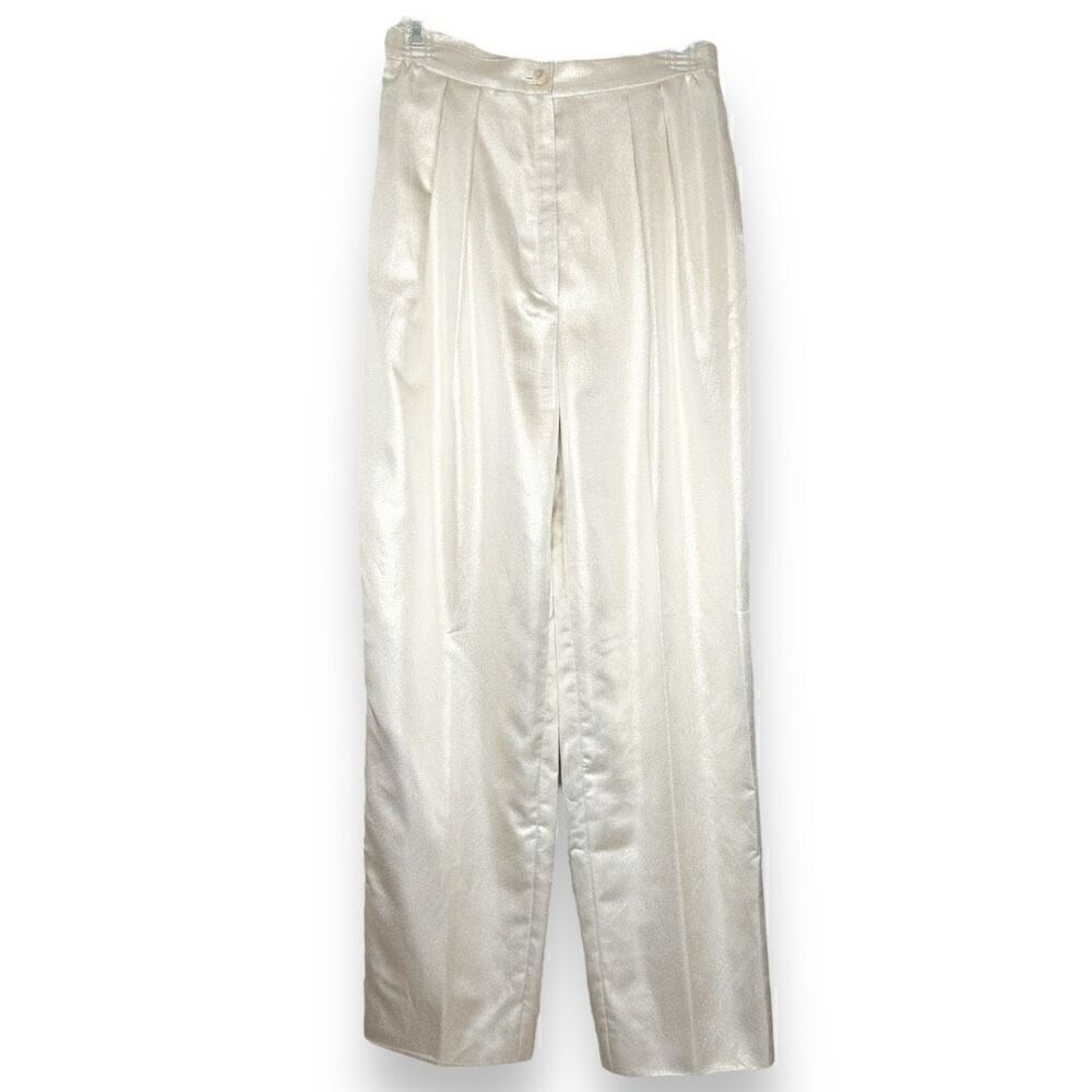 Ungaro Champagne Sparkle High Waisted 80s Vintage Pants Italian Vintage Size 10
